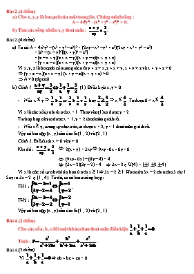 bài tập bồi dưỡng học sinh giỏi môn Toán lớp 9